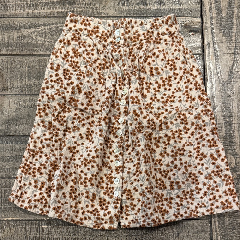 Floral Button-Down Skirt